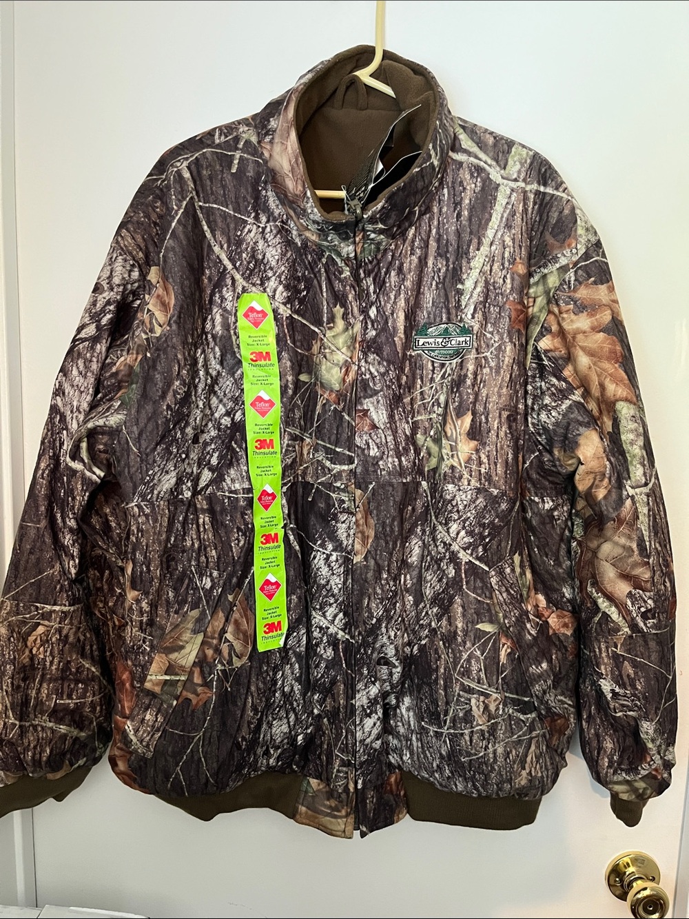 Lewis & Clark 3M Thinsulate Reversible Camouflage Jacket Mossy Oak Men's XL